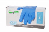 Перчатки Clean+Safe Нитрил EN1(1600) ТАЧ р-р ХS полностью текстурир. (голубые) (упак 50 пар) 